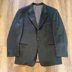 Today's Man Italy Made Cashmere Wool Blazer Mens 44R Brown Lanificio READ-Flawed